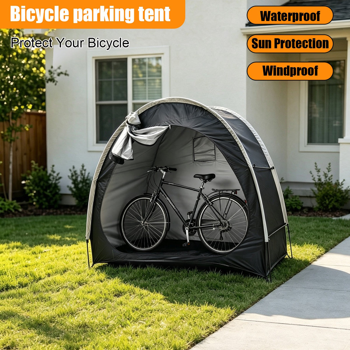 Portable Waterproof Bike Storage Tent for 2-4 Bicycles Outdoor Shelter