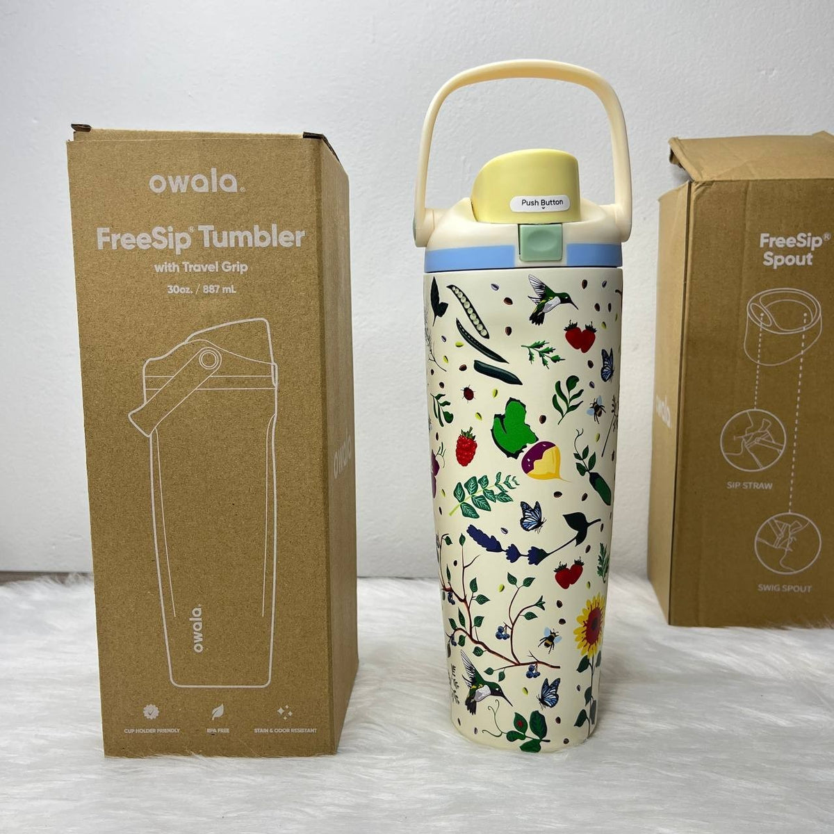 30oz Insulated Stainless Steel Water Bottle with FreeSip Lid - Floral Design