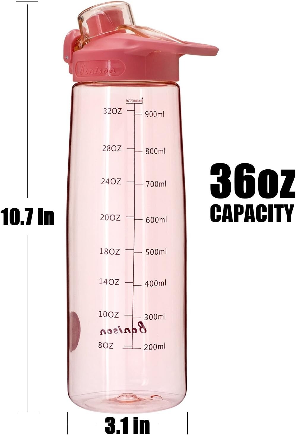 36 OZ Leak Proof BPA Free Wide Mouth Sports Water Bottle with Flip Top Lid and Handle