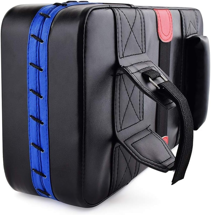 Martial Arts Kick Shield for Muay Thai MMA Karate Kickboxing Training - Curved Leather Pad