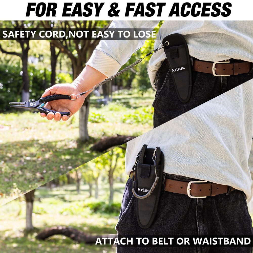 Saltwater Fishing Pliers with Safety Lock & TPR Handle – Corrosion-Resistant Multi-Function Tool