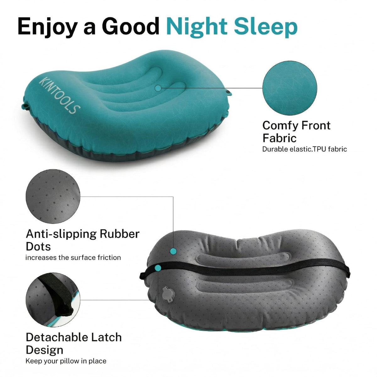 Ultralight Inflatable Camping Pillow with Neck Support - Compact Waterproof
