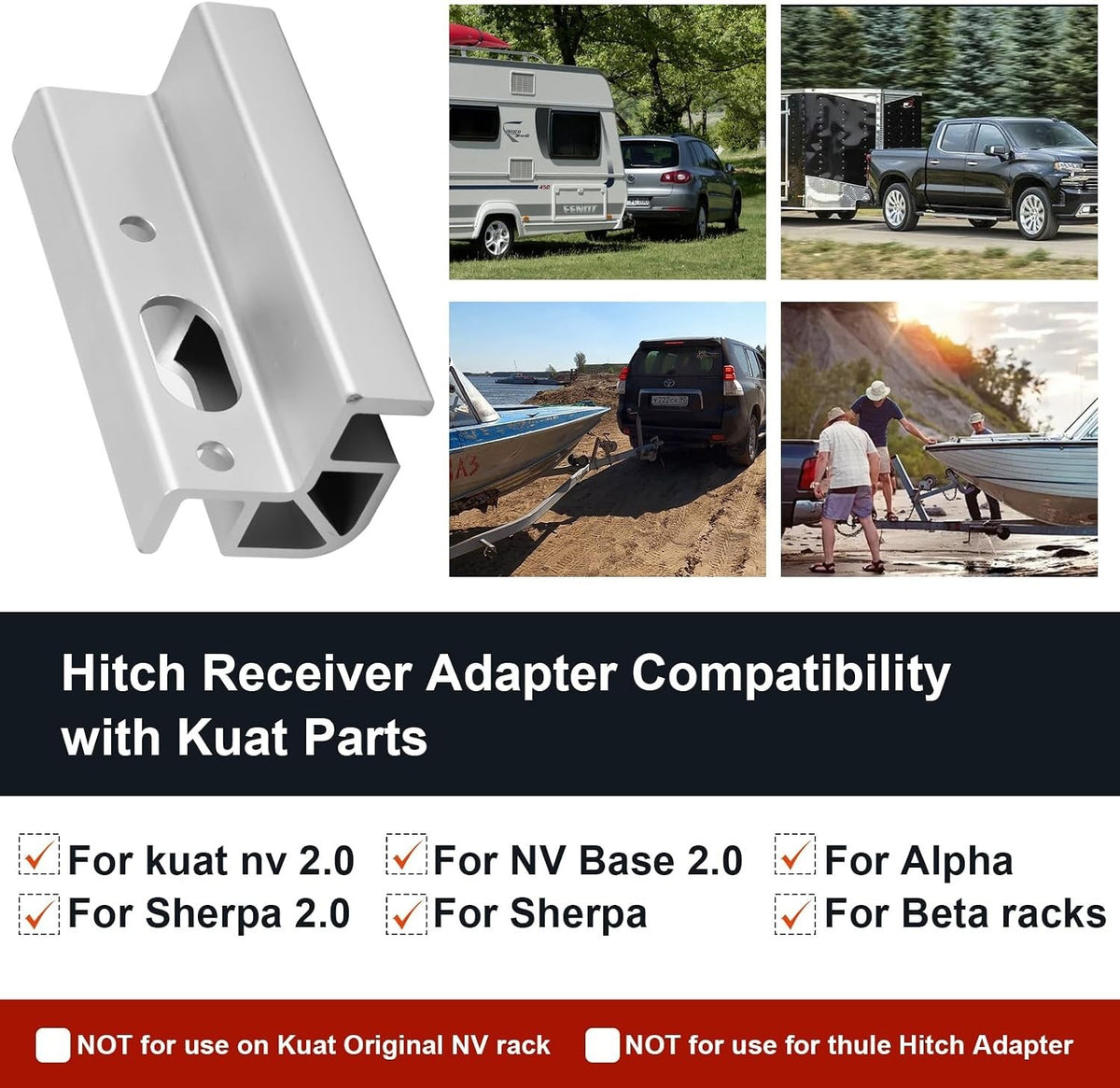 Bike Hitch Adapter 1.25 to 2 Inch Aluminum for Bike Racks Compatibility