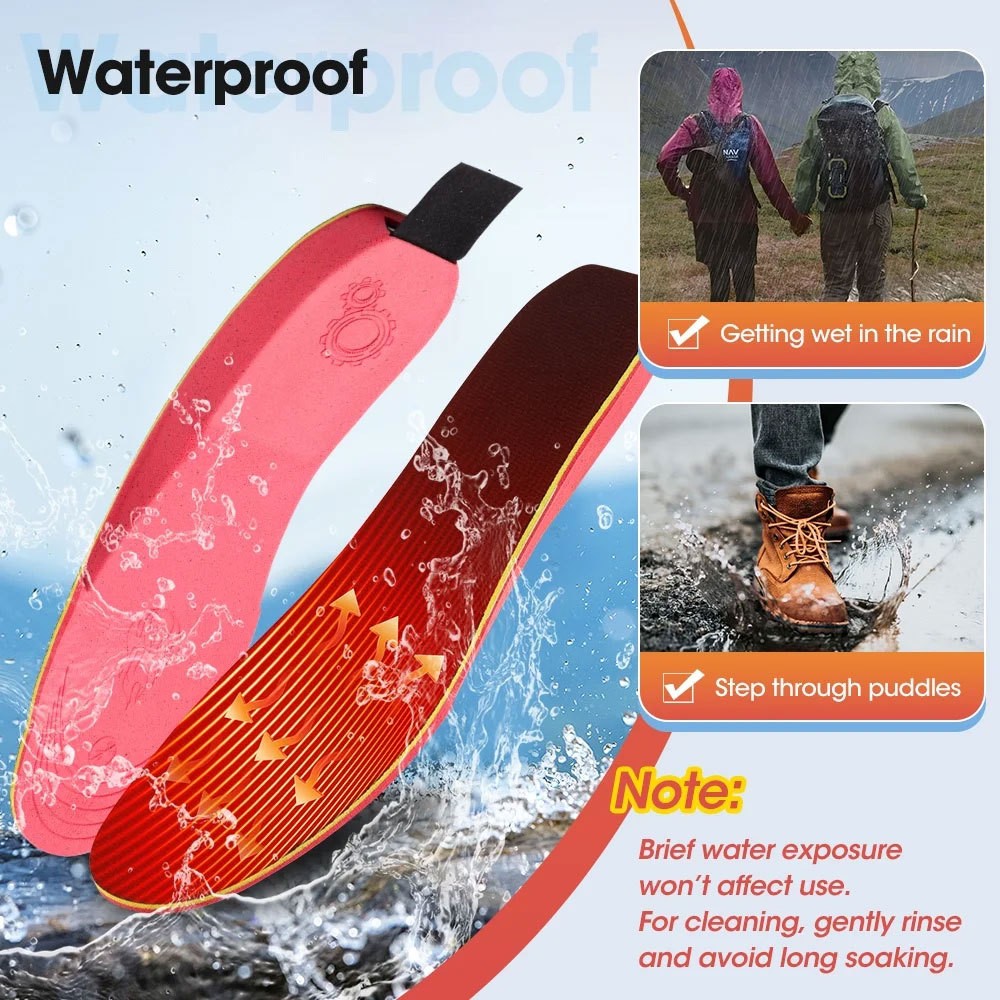 Rechargeable Heated Insoles for Men and Women - App Control Winter Foot Warmers
