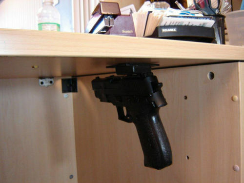 Magnet Concealed Gun Mount Holder for Desk Bed Table 25LB Capacity - Multiple Packs