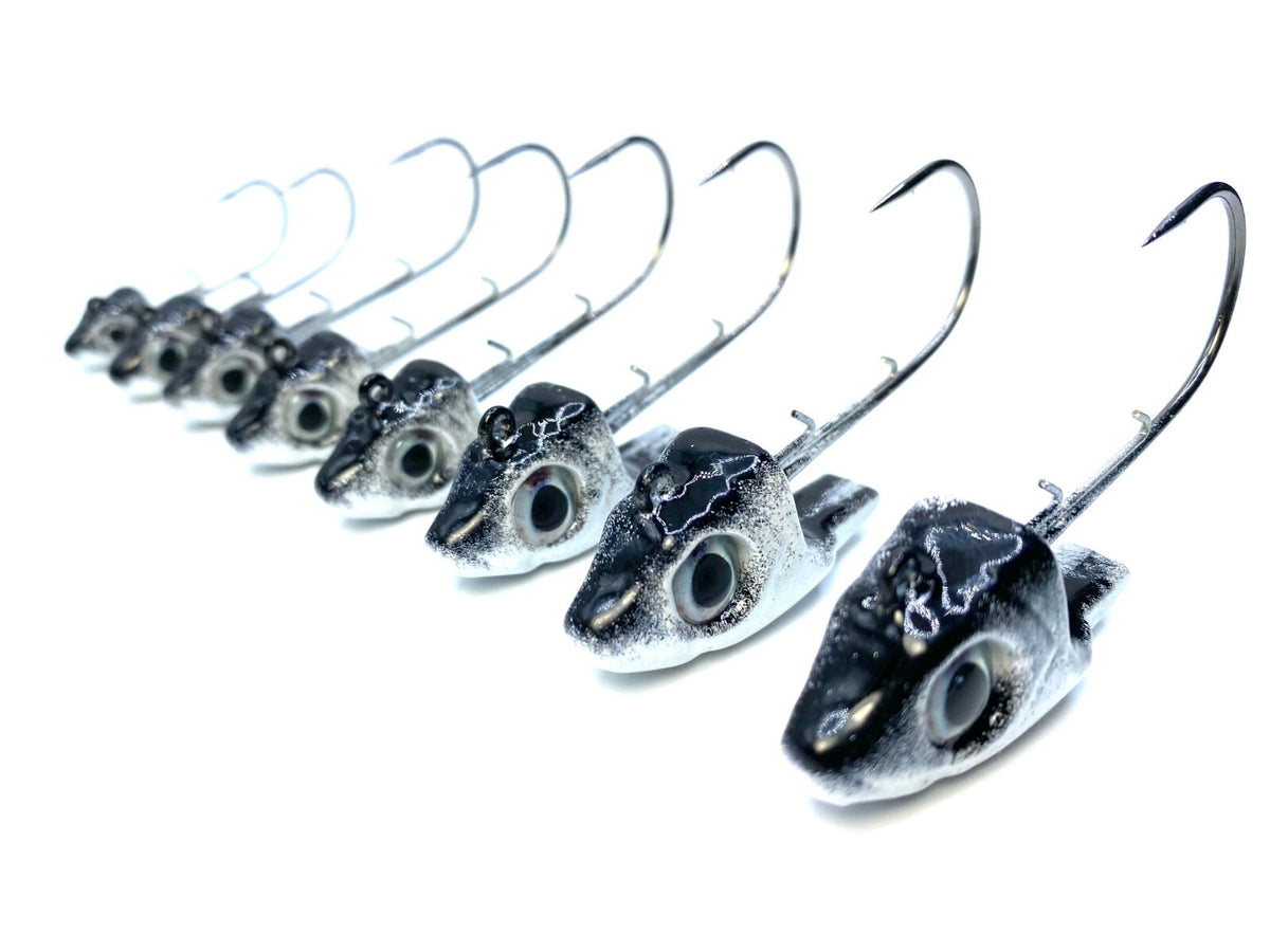 Ledge Knocker Swimbait Jig Heads with 3D Eyes - Multiple Weights & Hooks