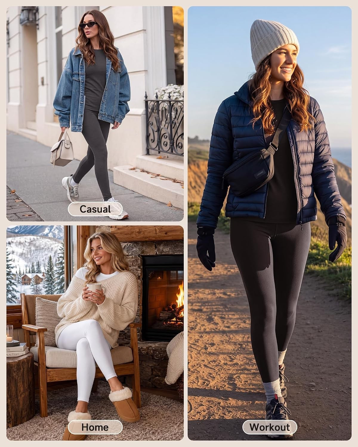 Women's Fleece-Lined Thermal Underwear Set for Winter - Long Johns