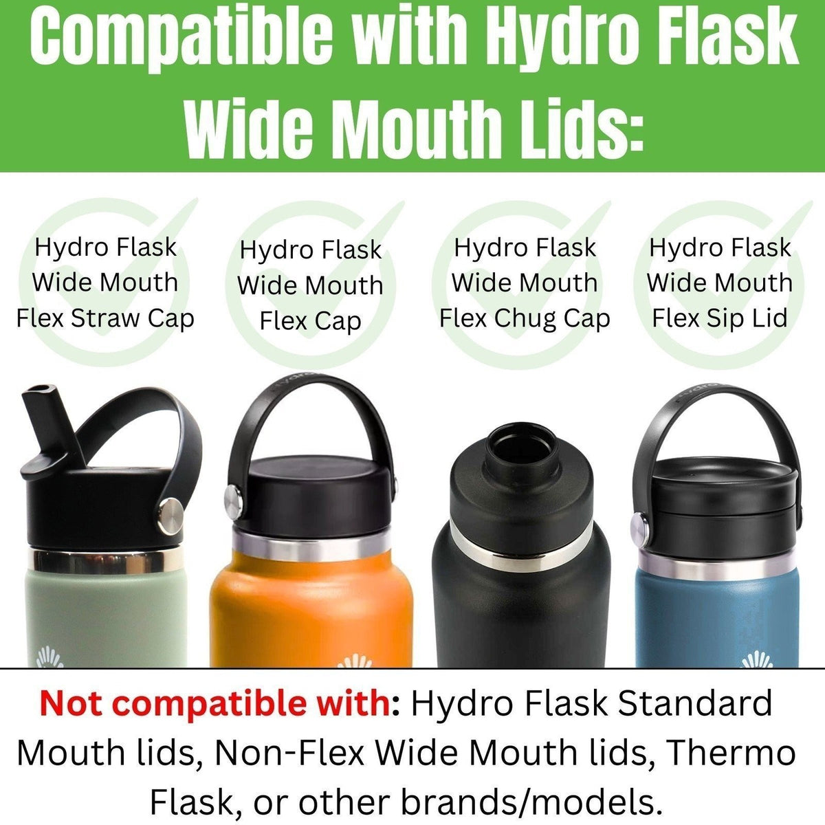 Replacement Gasket Seal for Hydro Flask Wide Mouth Caps - 5 Pack