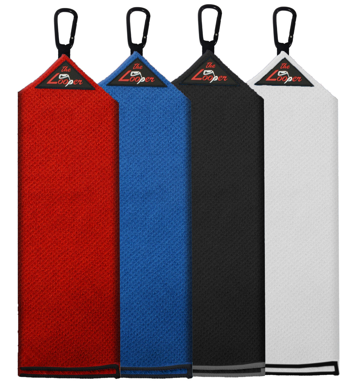 Tri-Fold Microfiber Golf Towel with Carabiner Clip - 420 GSM Absorbent & Soft