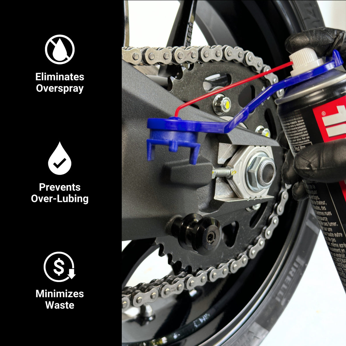 Motorcycle Chain Lubrication Tool for Precise Application - Multiple Sizes