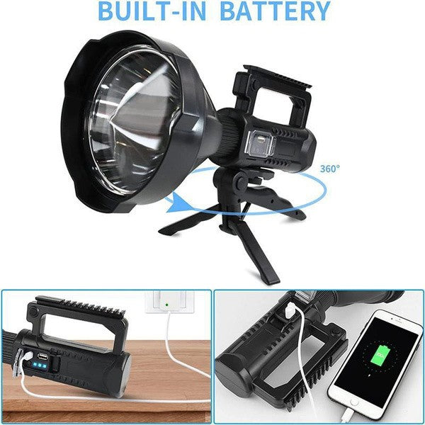 90000LM High Power LED Spotlight Flashlight with 4 Modes Waterproof Searchlight