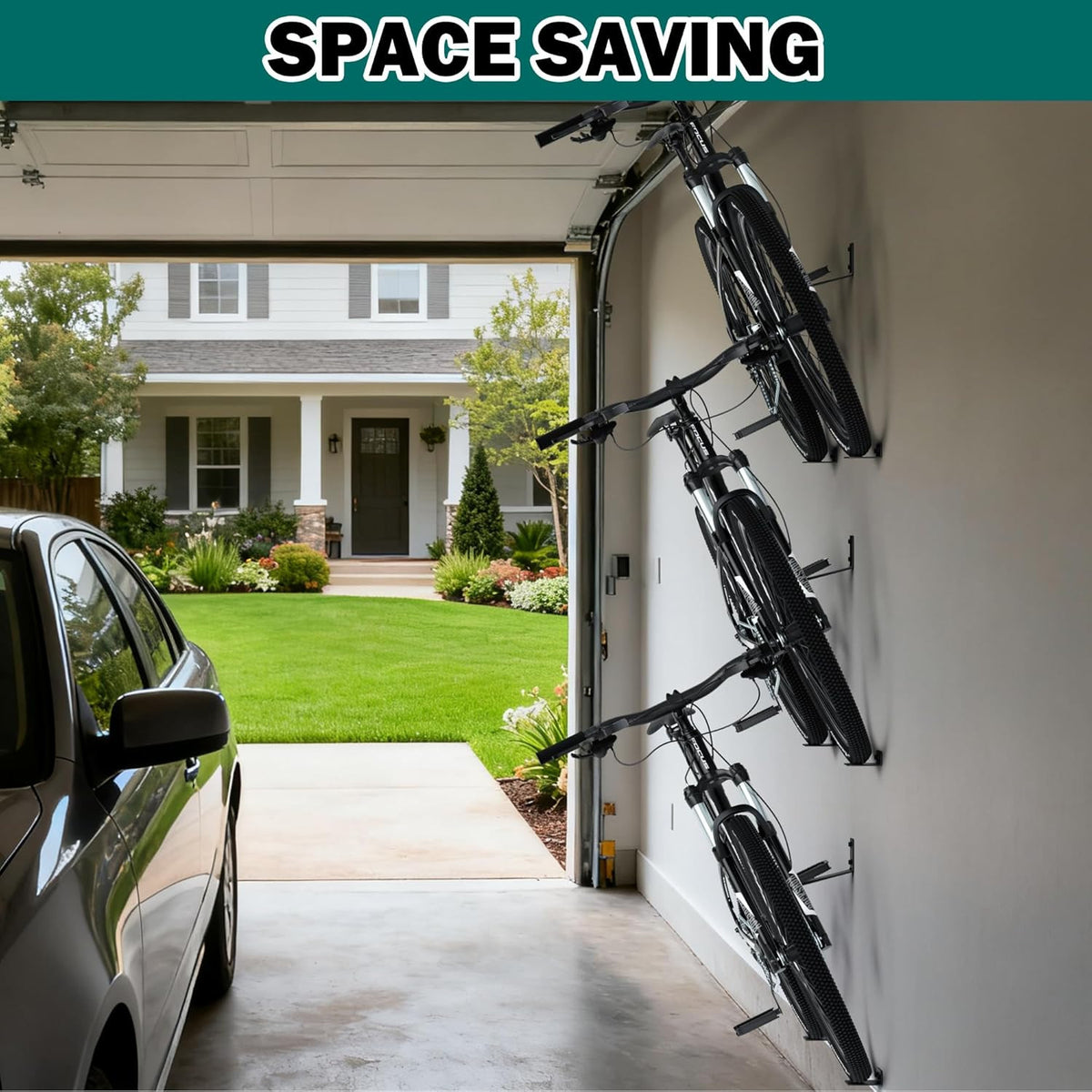 Heavy-Duty Wall Mount Bike Pedal Hanger, Garage Bike Rack, Holds Up to 70LBS