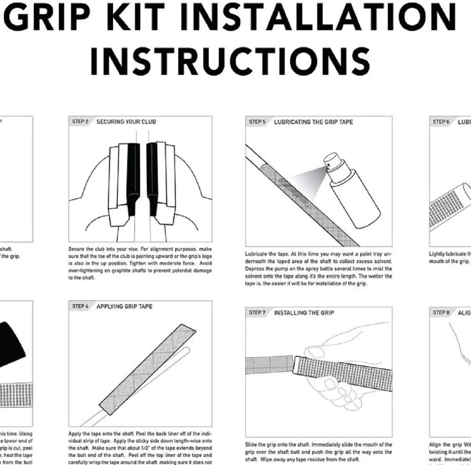 Golf Club Grip Kit - 360-Degree No Alignment Easy Installation for Men