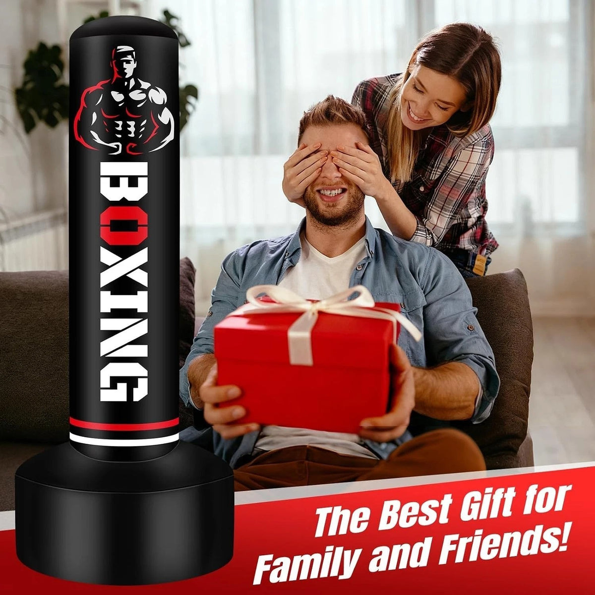 Heavy Freestanding Boxing Punching Bag with Stand 70 Inch for Martial Arts Training