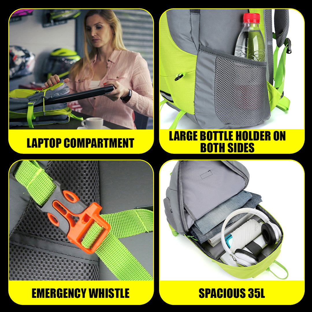 High Visibility Reflective Motorcycle Backpack 35L Riderbag Reflektor35