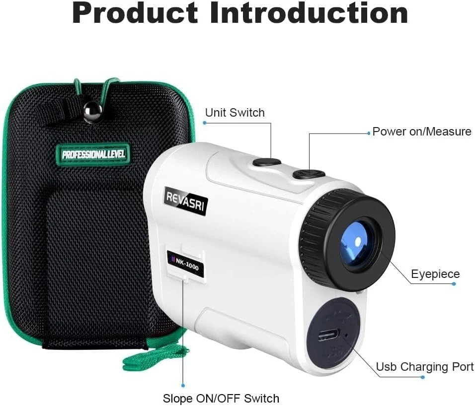 Golf Rangefinder 1000 Yards with Slope, Vibration, Rechargeable Battery