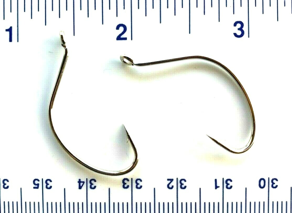 2X Nickel Wide Gap Kahle Fish Hooks Size 2 for Strong, Sharp Fishing