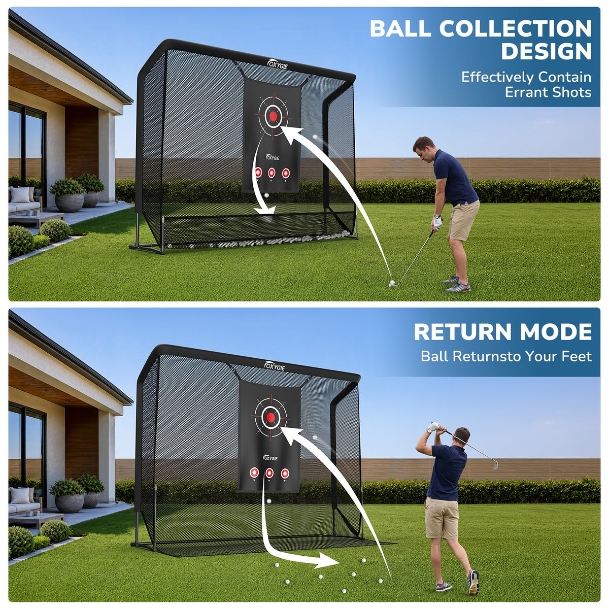 Heavy-Duty 10x7.5ft Golf Practice Net with Target Cloth & Ball Collection
