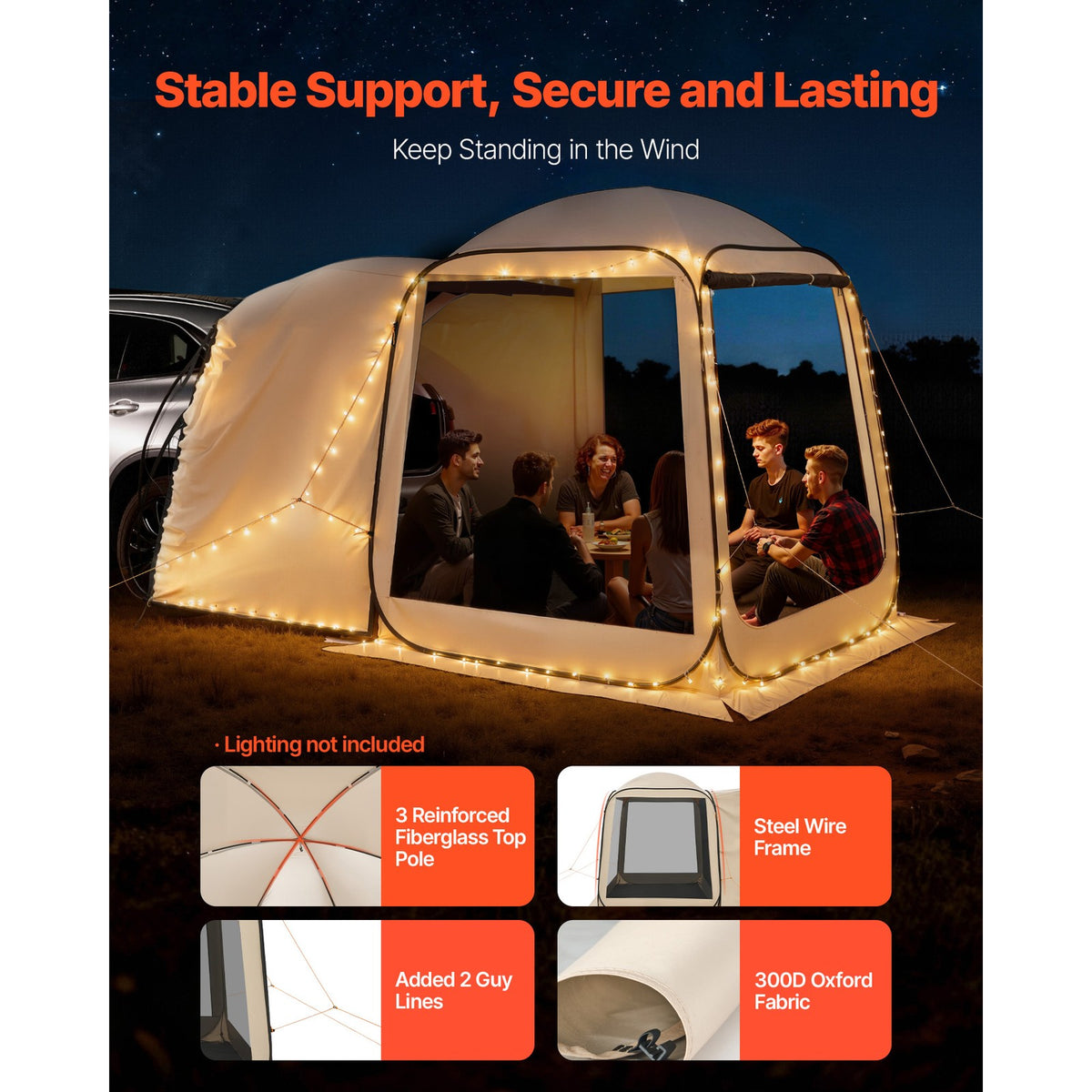 6x6ft Pop-Up Screen House Tent for Outdoor Gatherings - Shade & Privacy