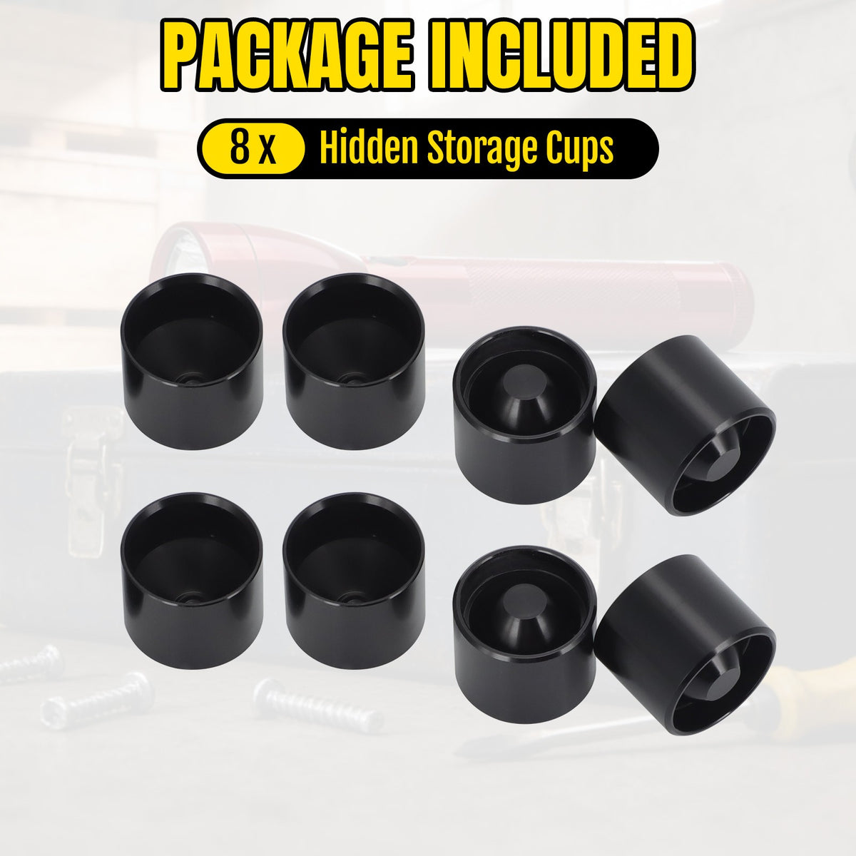 Set of 8 Anodized Aluminum Non-Freeze Plugs for Maglite C Cell Flashlights