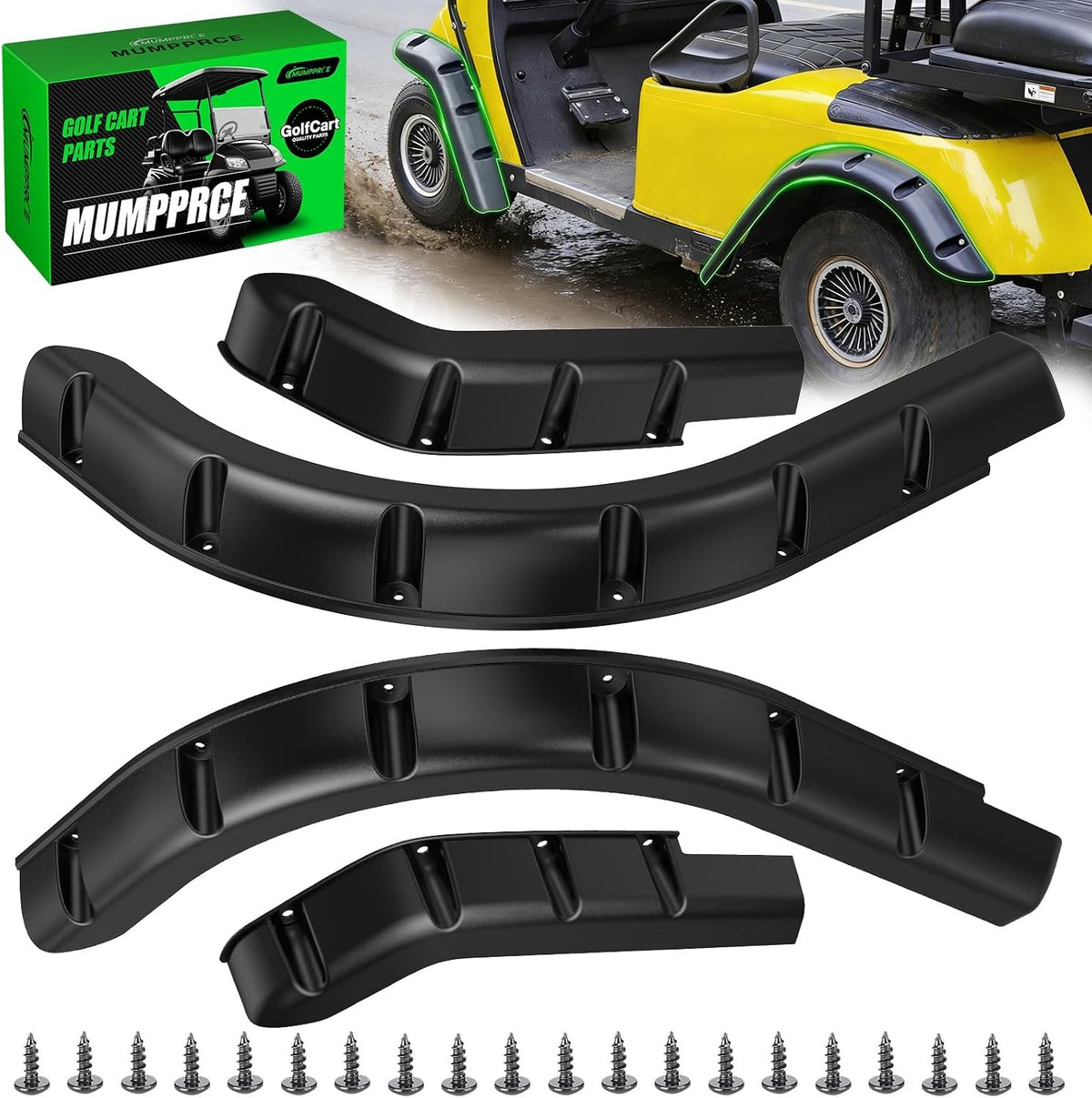 Golf Cart Fender Flares for EZGO TXT 1994-2013 - Front & Rear Mud Guards Set