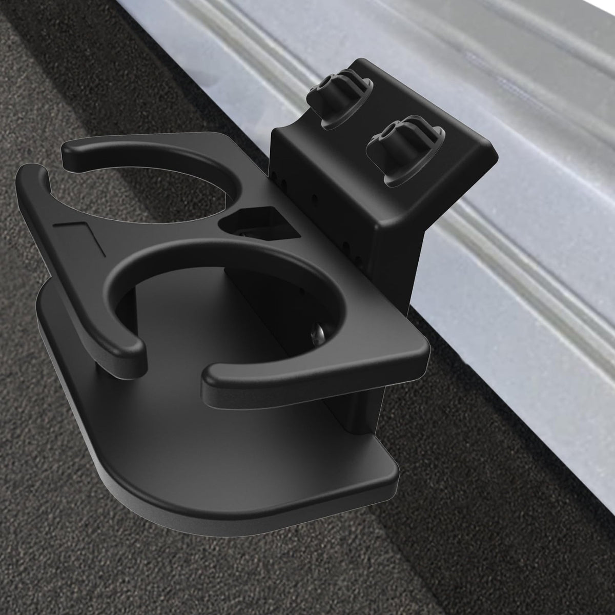 Adjustable Marine Double Boat Cup Holder 45° Track Mount ABS No Drill