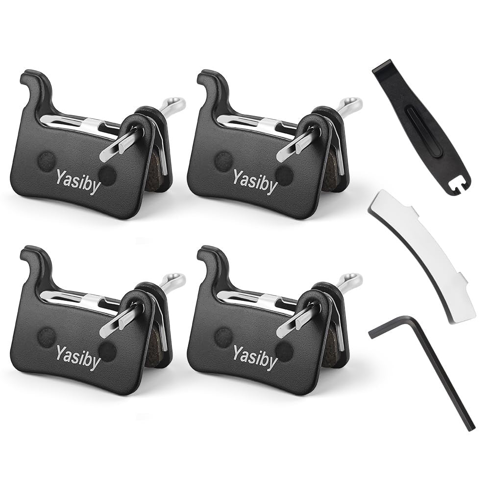 Bike Brake Pads Resin Semi-Metal Disc Brake Pads for E-Bikes - 4 Pairs