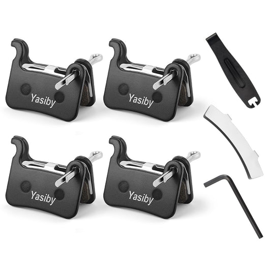 Bike Brake Pads Resin Semi-Metal Disc Brake Pads for E-Bikes - 4 Pairs