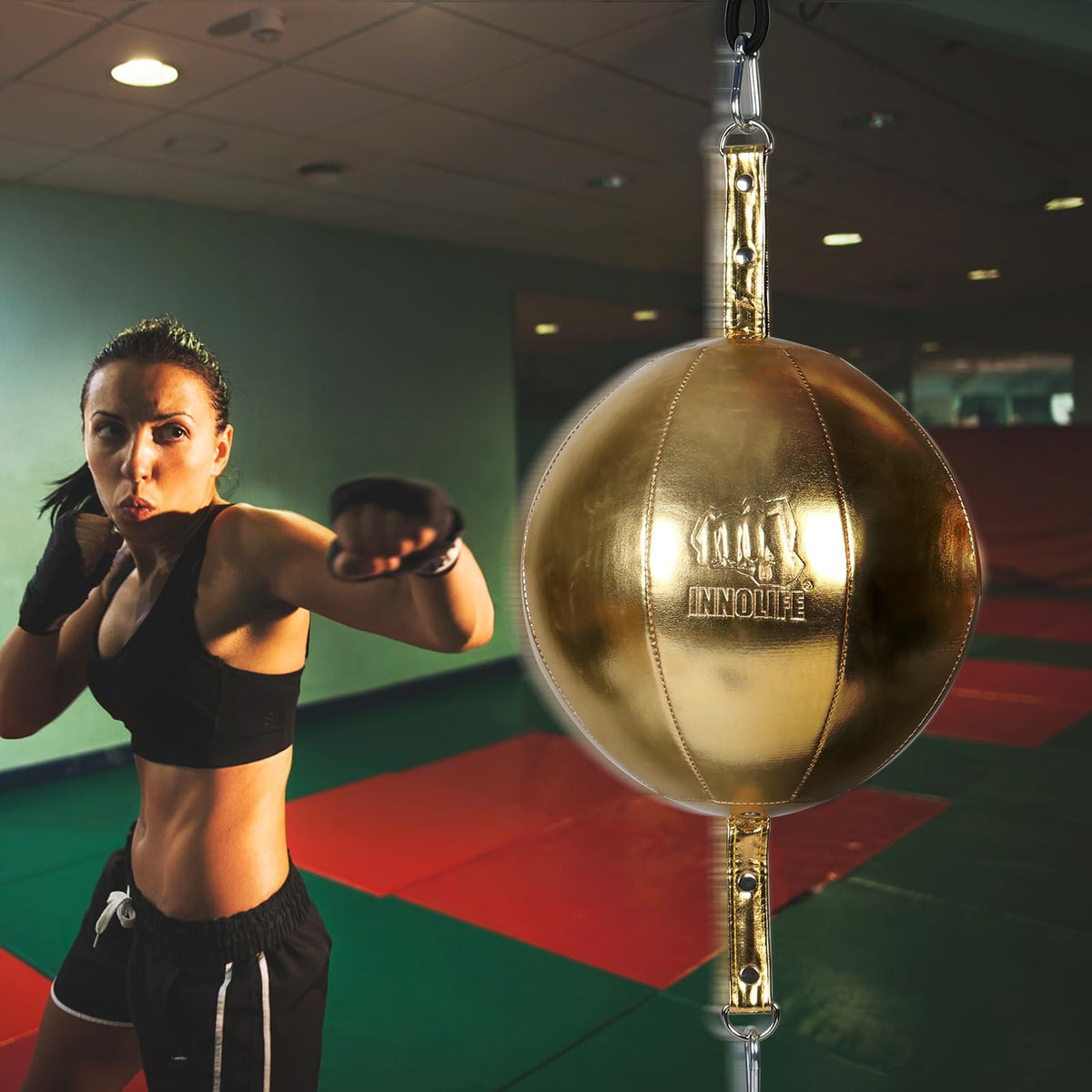 Double End Punching Bag Kit with Speed Ball & Accessories - Boxing Training Equipment