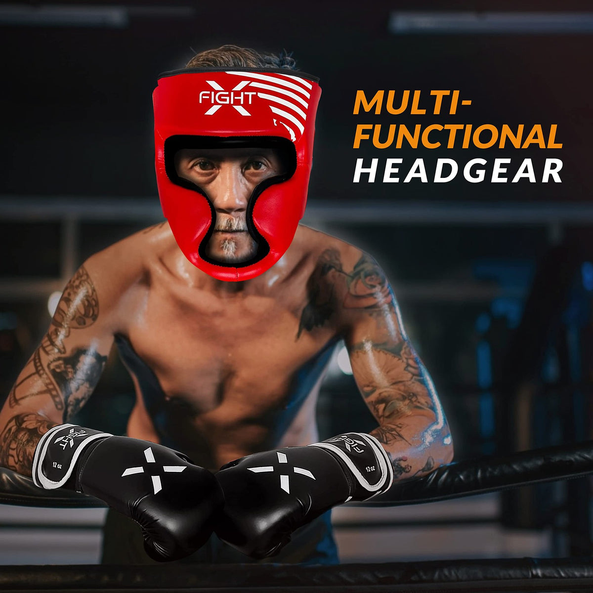 Boxing Headgear for Men & Women - PU Leather Unisex Training Head Guard