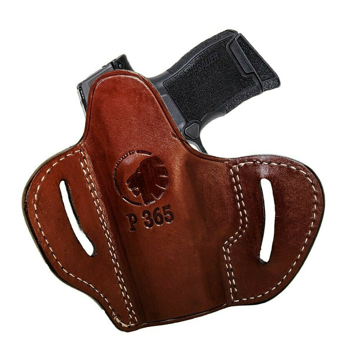 Leather OWB Pancake Gun Holster for Sig Sauer P365 Concealed Carry