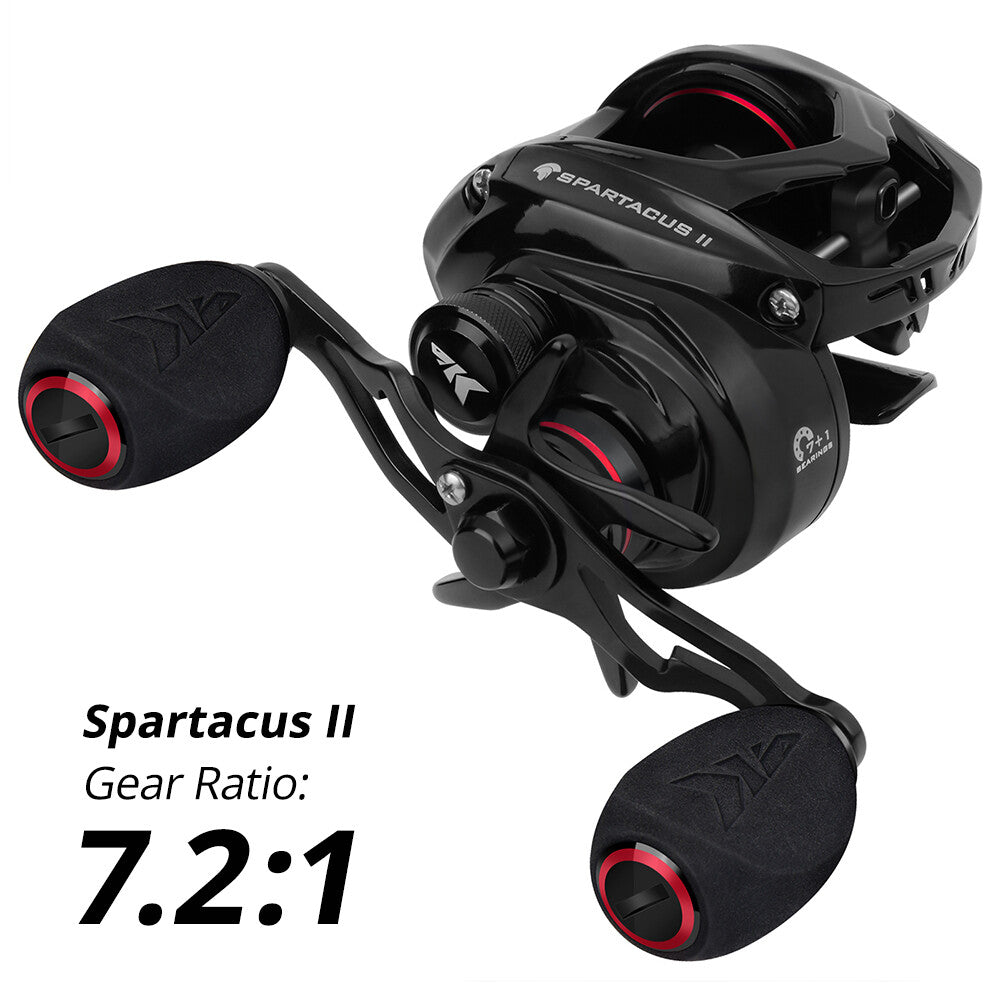Baitcasting Fishing Reel - 7.2:1 Gear Ratio, Saltwater & Freshwater Use
