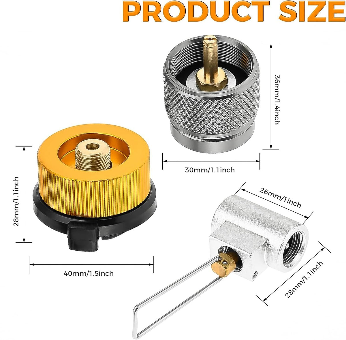 Camping Stove Gas Refill Adapter Set for Propane Isobutane Butane Valve Conversion