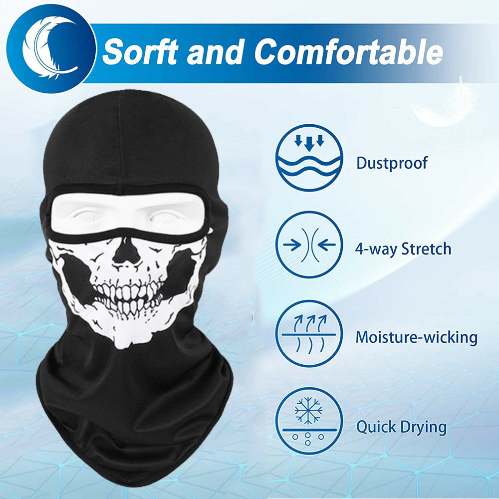 Unisex Skull Ski Mask Balaclava Ghost Bandana Full Face Mask for Outdoor Activities