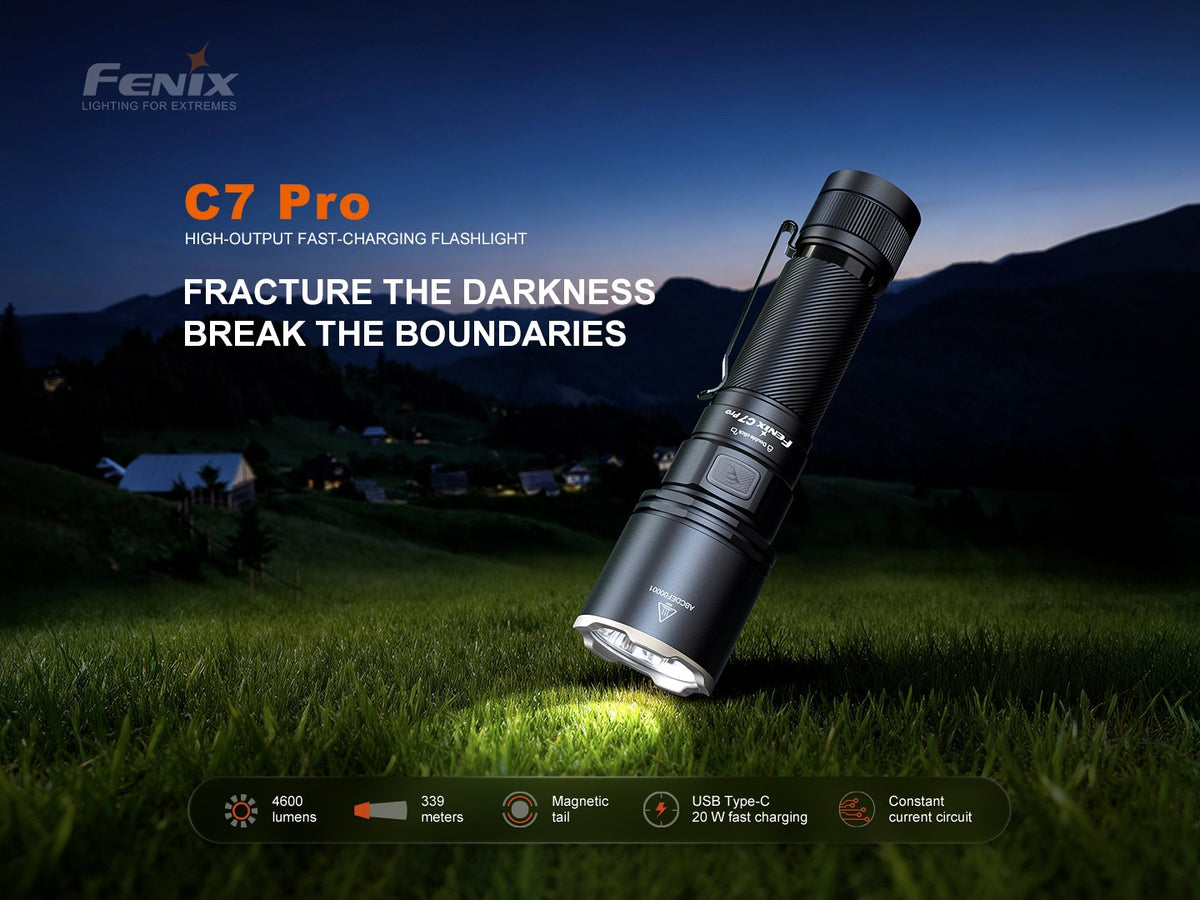 Fenix C7 Pro Tactical Flashlight 4600 Lumens USB-C Fast Charging