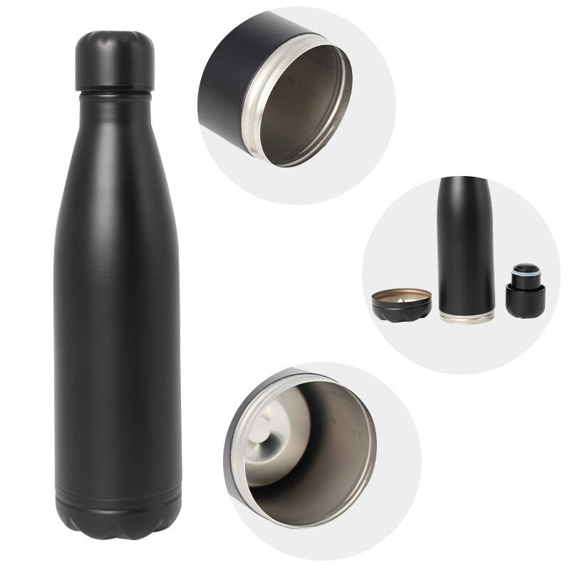 Hidden Water Bottle Safe Steel Storage Compartment for Cards Keys Cash
