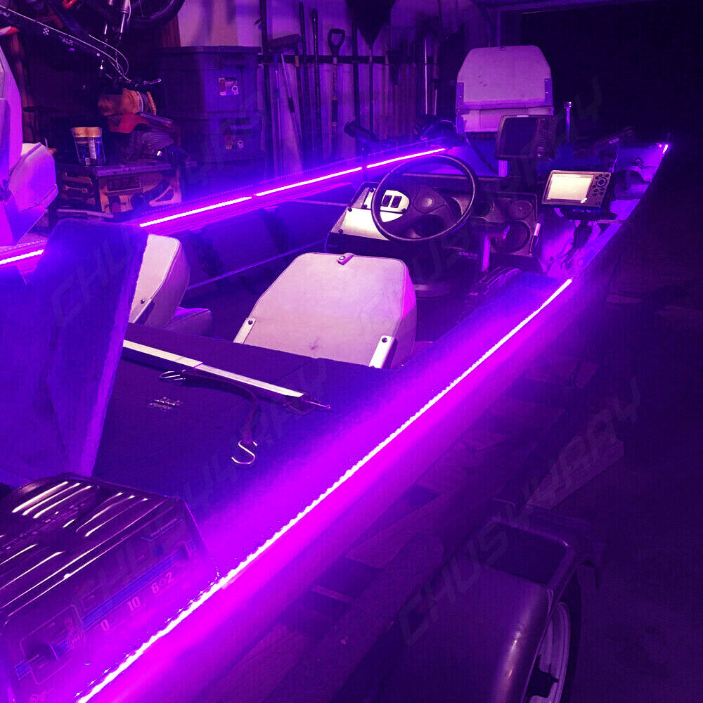 16ft LED UV Night Fishing Light Strip Waterproof Purple UV & White LED