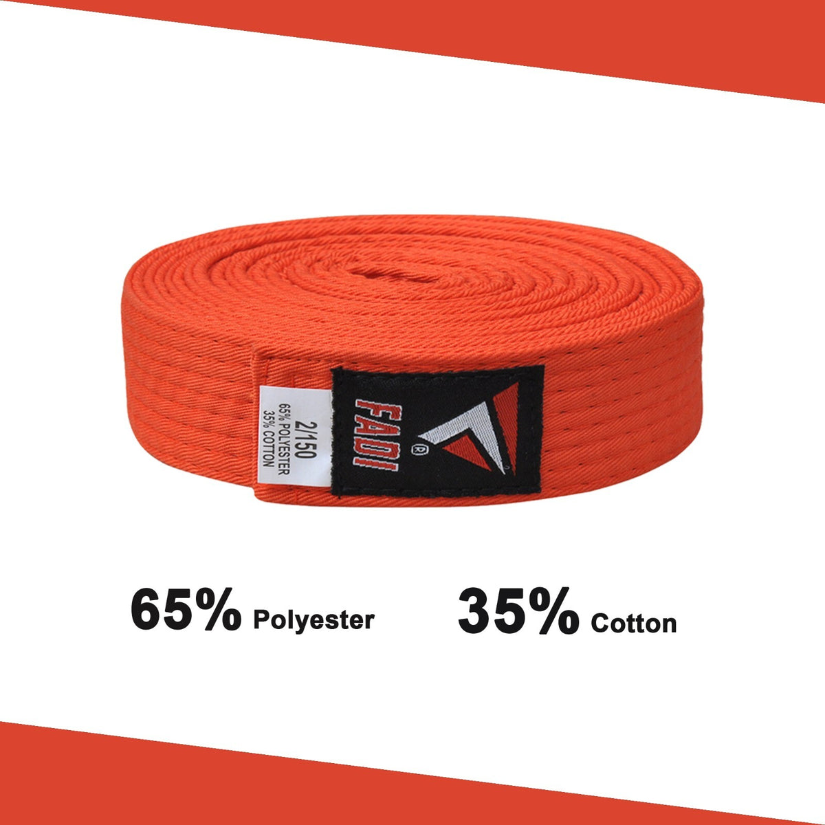 Martial Arts Belt for Karate Taekwondo Judo Unisex Kids & Adults - Durable Cotton-Poly Blend