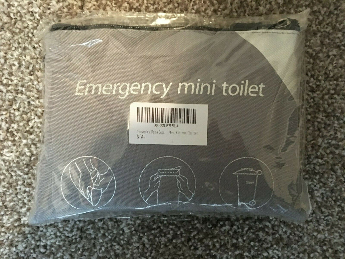 Emergency Mini Toilet with Disposable Urine Bags 700cc & Travel Bag