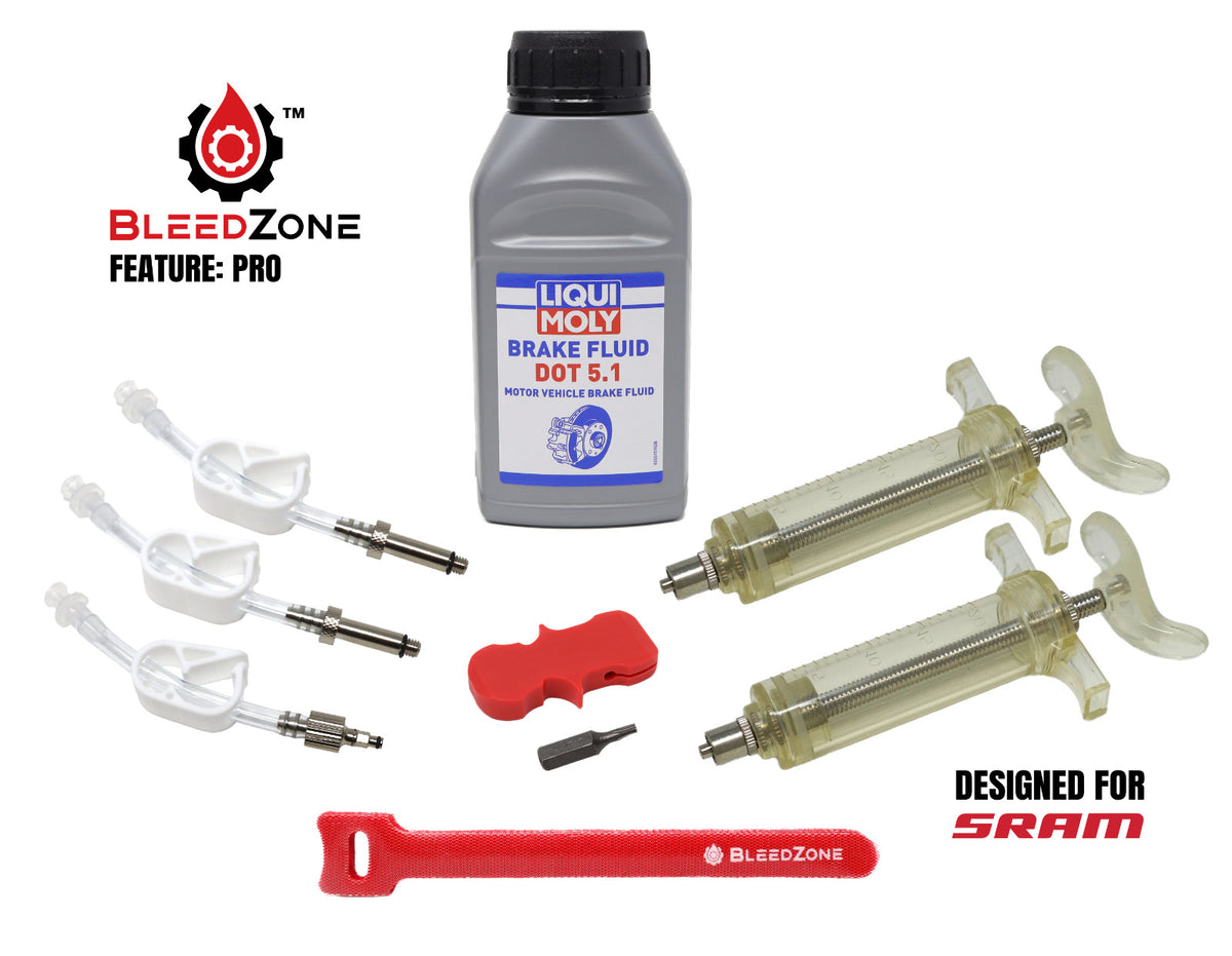 Bicycle Brake Bleed Kit for SRAM Hydraulic Brakes with Bleeding Edge Tool