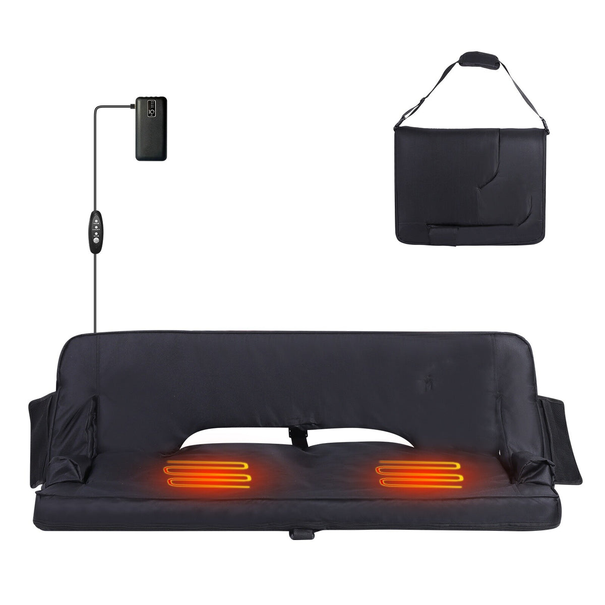 Oversized Stadium Seat with Back Support | Double Bleacher Cushion, Foldable & Padded