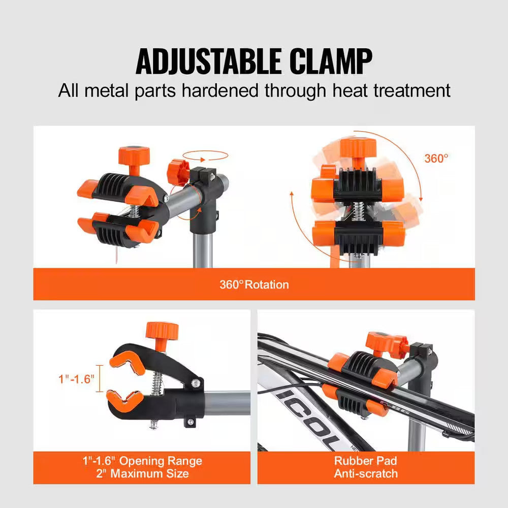 Heavy-Duty Steel Bicycle Repair Stand - Adjustable Bike Workstation, 80 lbs Capacity