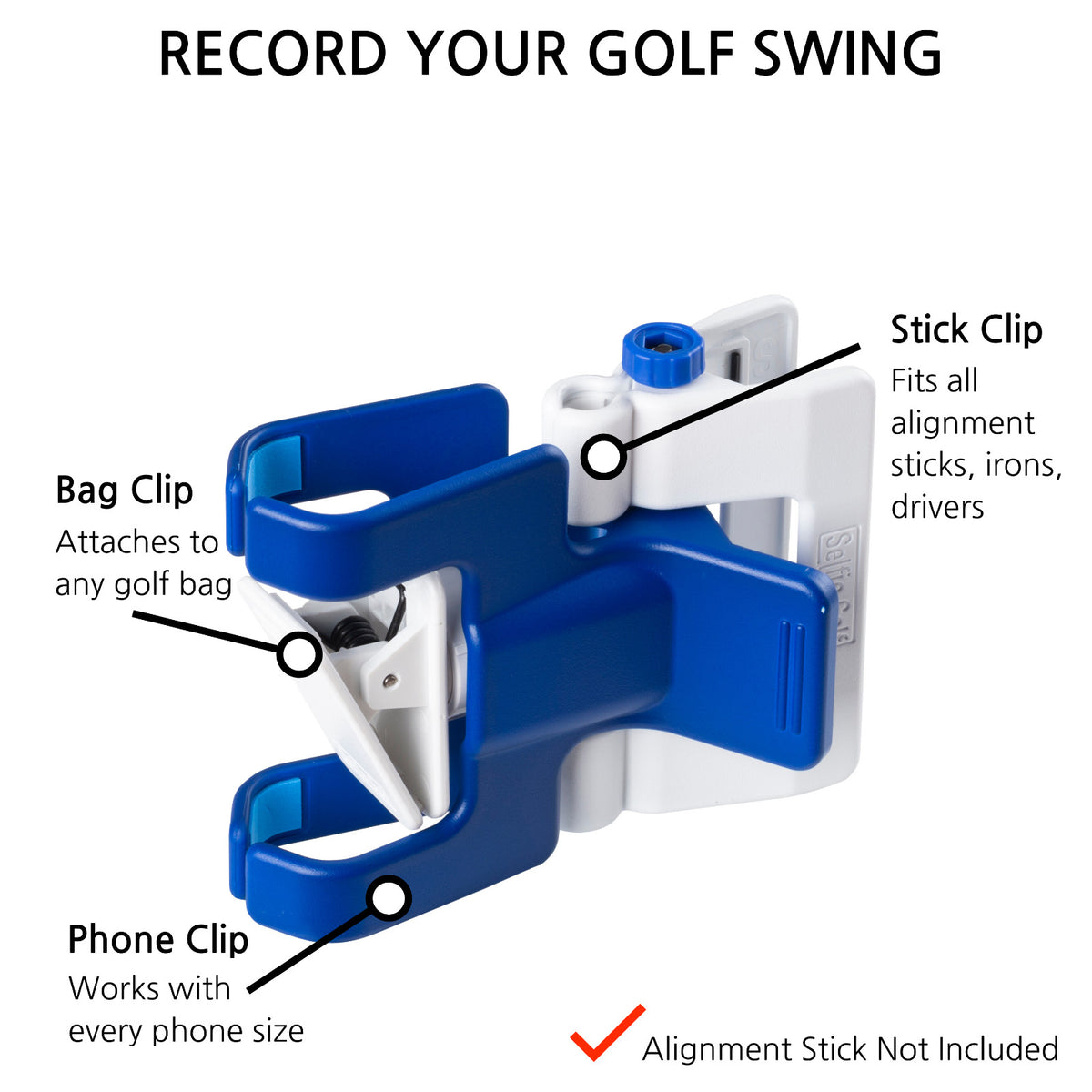 Golf Swing Recording Phone Holder - Golf Analyzer Accessories for All Phones