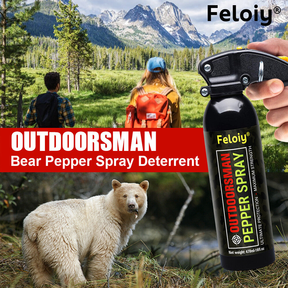 Feloiy Bear Spray 16oz with Holster - Powerful Pepper Deterrent
