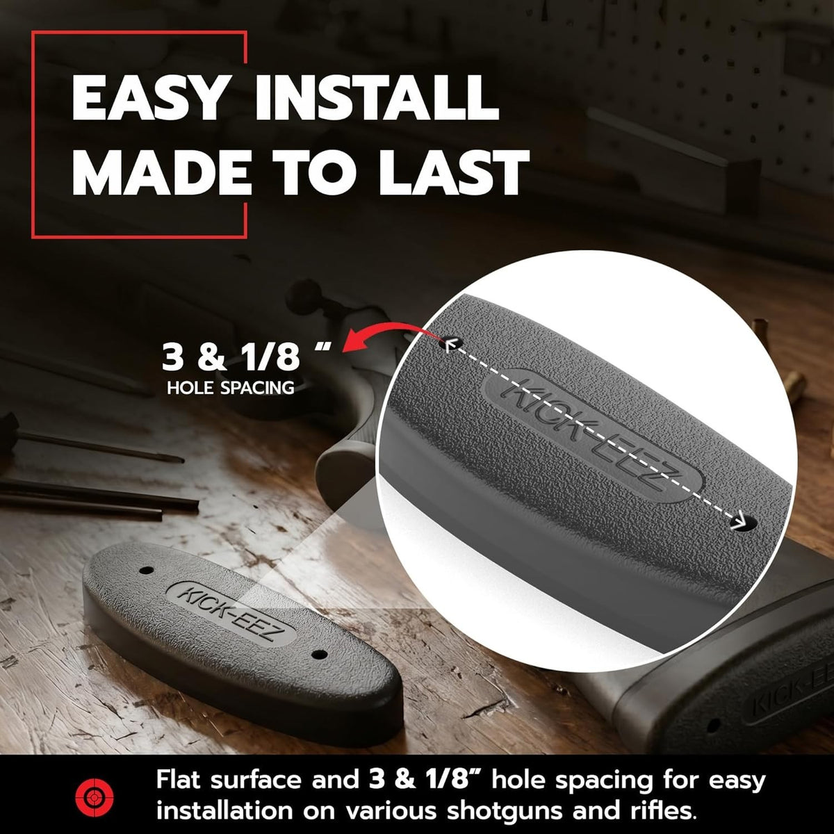 All-Purpose Recoil Pad with Sorbothane for Shotgun & Rifle - Grind-to-Fit, Made in USA