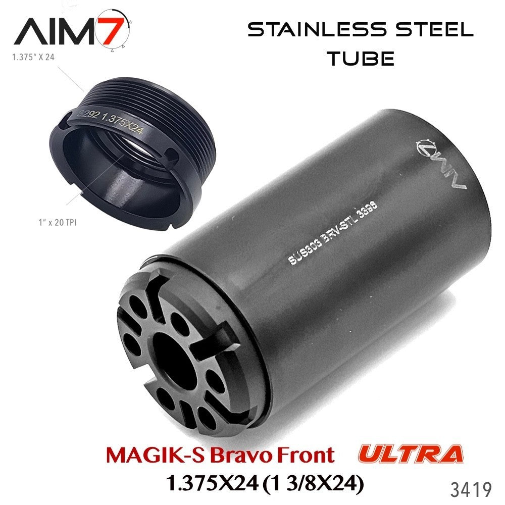Modular Tube Assembly 1.375x24 HUB for Bravo-Pattern Systems - Stainless Steel