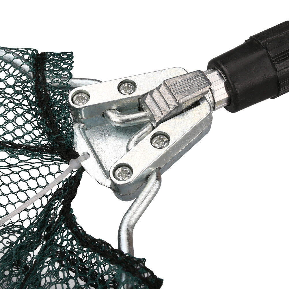 Telescopic Folding Aluminum Fishing Landing Net with Micro Mesh 3-Section Extending Pole