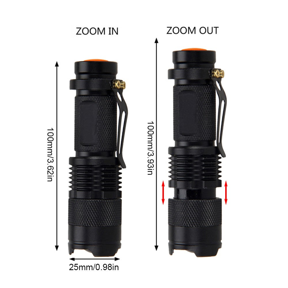 Mini Camping LED Flashlight with Clip Waterproof Torch Penlight
