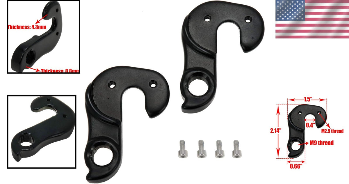 Universal Bike Derailleur Hanger Set - 2 Aluminium Alloy Replacement Parts