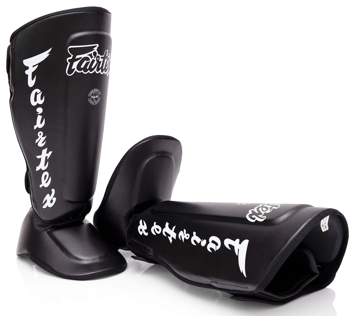 Large Black Kickboxing Shin Guards for MMA Training & Protection